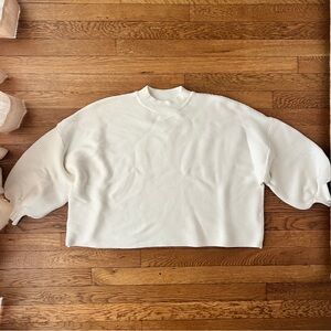 Ellison Ribbed White Knit Top